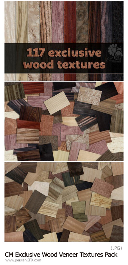 دانلود مجموعه تصاویر تکسچر بافت چوبی متنوع - CM Exclusive Wood Veneer Textures Pack