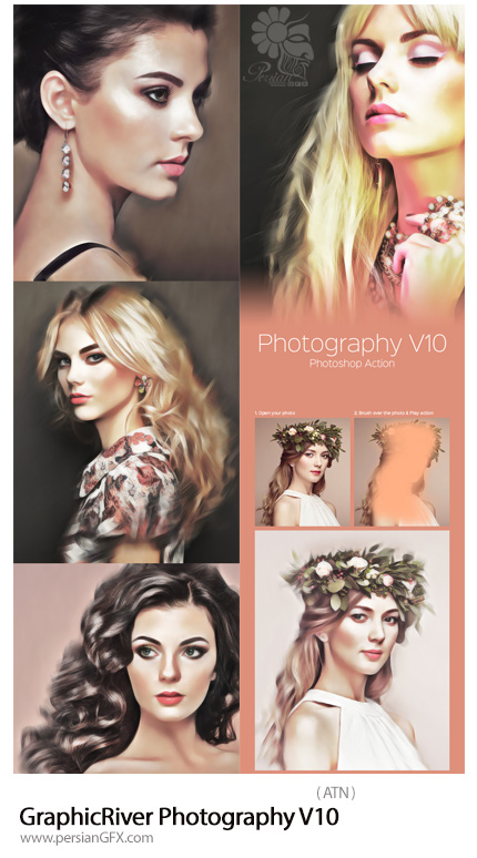 دانلود اکشن فتوشاپ ایجاد افکت هنری عکاسی بر روی تصاویر از گرافیک ریور - GraphicRiver Photography V10