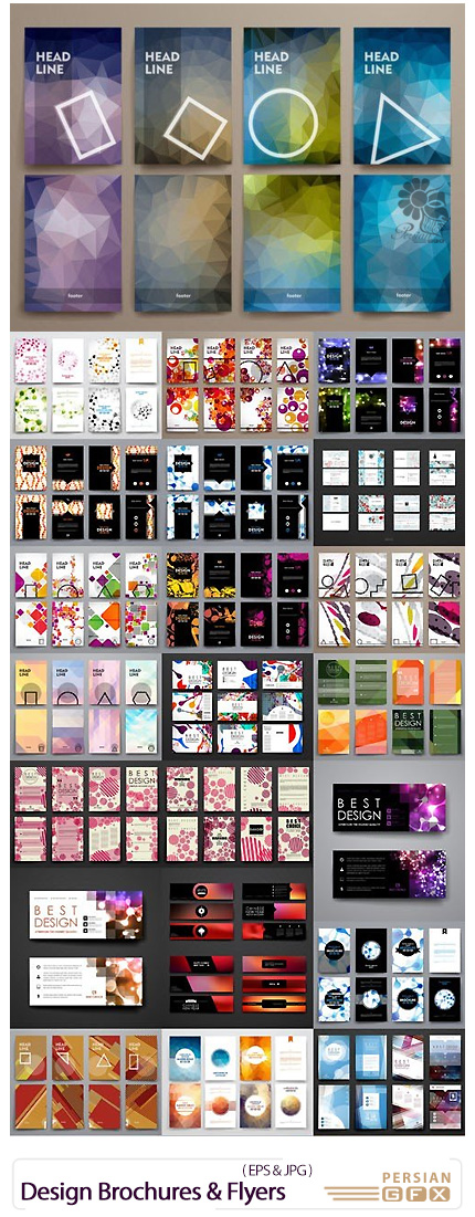 دانلود تصاویر وکتور قالب آماده بروشور و فلایر گرافیکی متنوع - Design Brochures And Flyers