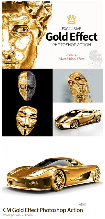 دانلود اکشن فتوشاپ ایجاد افکت طلایی بر روی تصاویر - CM Gold Effect Photoshop Action