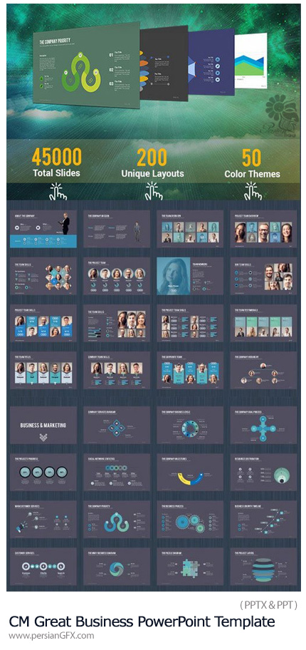 دانلود مجموعه قالب آماده تجاری پاورپوینت - CM Great Business PowerPoint Template