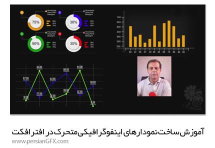 دانلود آموزش ساخت نمودارهای اینفوگرافیکی متحرک در افترافکت از یودمی - Udemy Adobe After Effects Expressions Create Motion Infographics