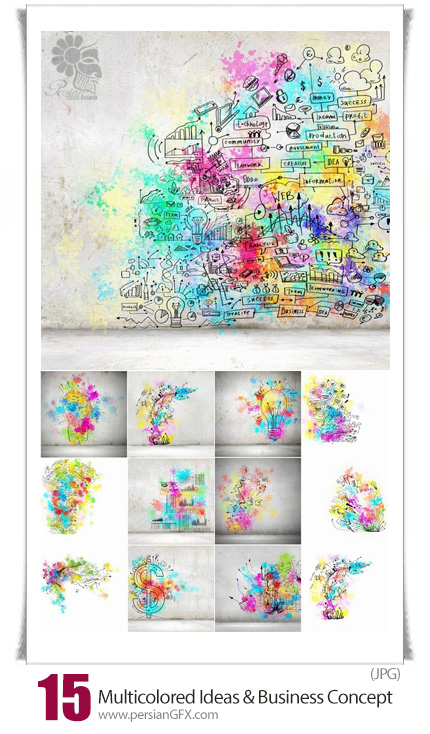 دانلود تصاویر با کیفیت ایده های خلاقانه و تجارت مفهومی رنگارنگ - Multicolored Creative Ideas And Business Concept