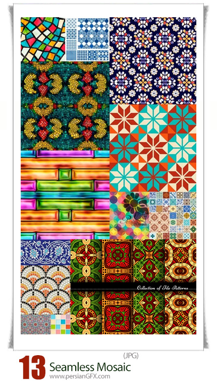 دانلود تصاویر با کیفیت پس زمینه های موزاییکی متنوع - Seamless Mosaic