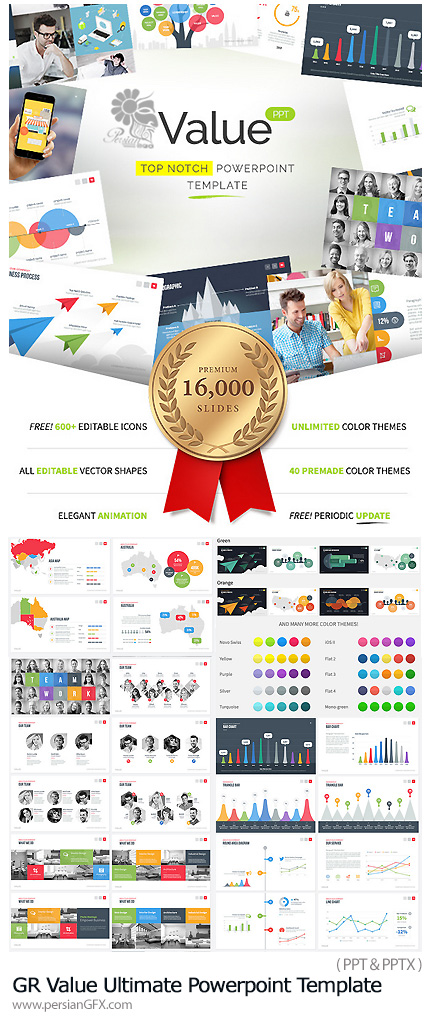 دانلود مجموعه قالب آماده تجاری پاورپوینت - GraphicRiver Value Ultimate Powerpoint Template
