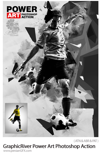 دانلود اکشن فتوشاپ ایجاد افکت هنری بازتاب قدرت بر روی تصاویر از گرافیک ریور - GraphicRiver Power Art Photoshop Action
