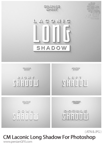 دانلود اکشن فتوشاپ ایجاد افکت سایه بلند بر روی متن - CM Laconic Long Shadow For Photoshop