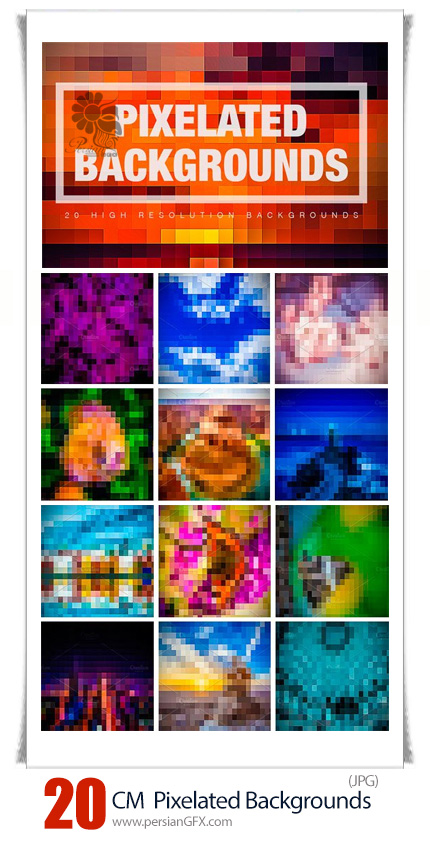 دانلود 20 تصویر با کیفیت پس زمینه پیکسلی - CM 20 Pixelated Backgrounds