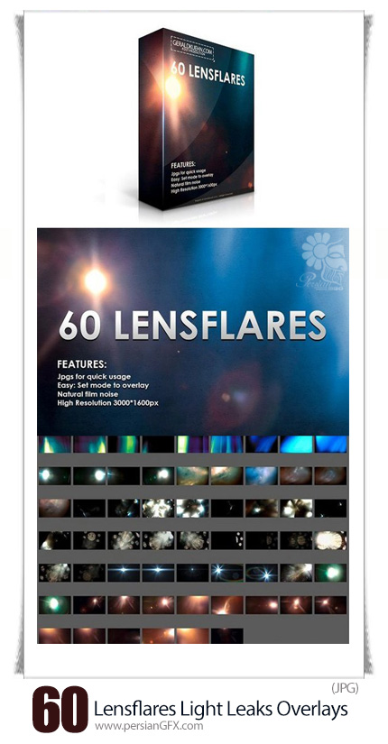 دانلود 60 تصویر با کیفیت افکت لنزهای نورانی و درخشان - CM 60 Lensflares Light Leaks Overlays