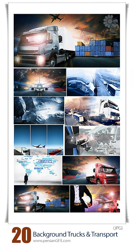 دانلود تصاویر با کیفیت وسایل حمل و نقل، کامیون، قطار، هواپیما - Abstract Background Trucks And Transport