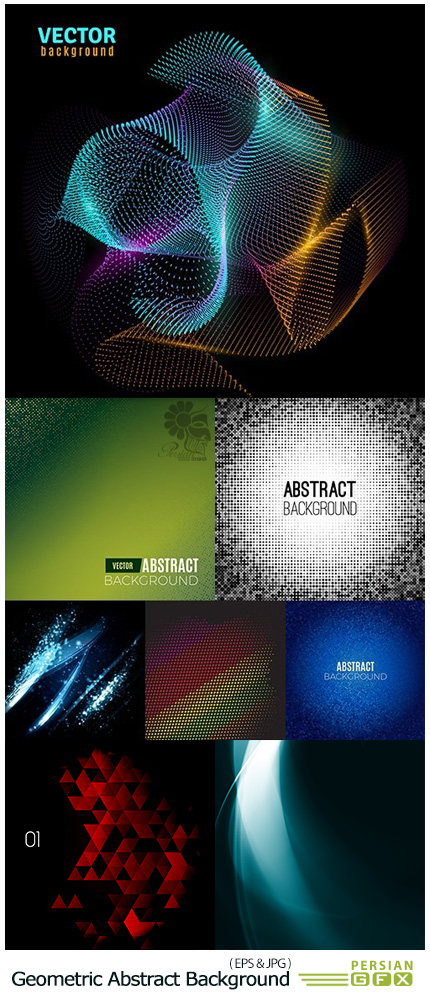 دانلود تصاویر وکتور پس زمینه خلاقانه با اشکال انتزاعی - Modern Creative Geometric Abstract Shape Background