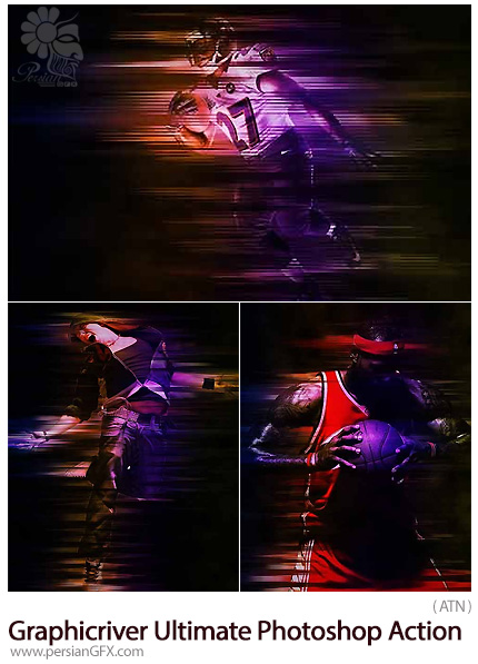 دانلود اکشن فتوشاپ ایجاد افکت خطوط نورانی بر روی تصاویر از گرافیک ریور - Graphicriver Ultimate Photoshop Action