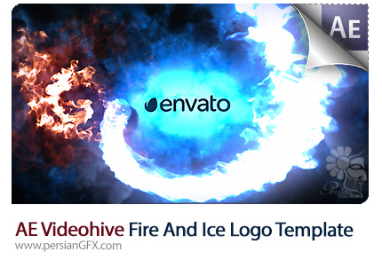 دانلود پروژه آماده افترافکت نمایش لوگو با افکت آتش و یخ از ویدئوهایو - Videohive Fire And Ice Logo After Effects Templates