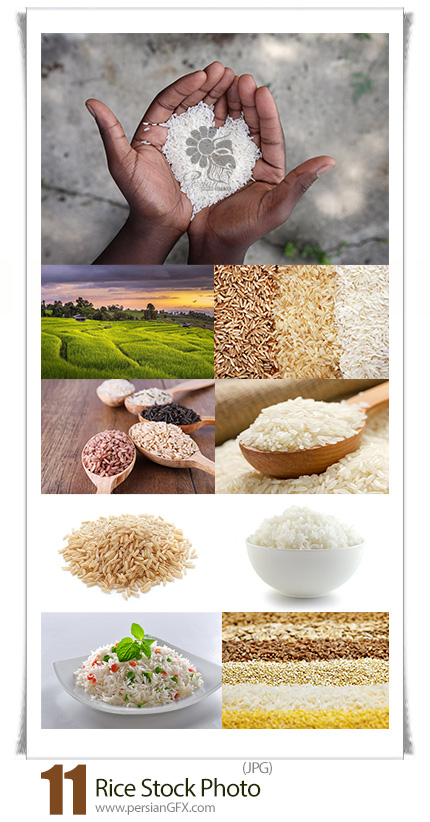 دانلود تصاویر با کیفیت برنج خام و پخته - Rice Stock Photo