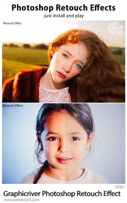 دانلود اکشن فتوشاپ رتوش تصاویر از گرافیک ریور - Graphicriver Photoshop Retouch Effect