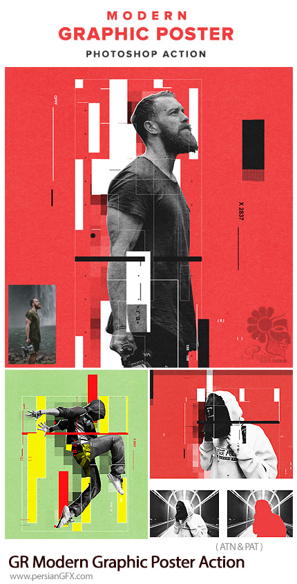 دانلود اکشن فتوشاپ تبدیل تصاویر به پوستر گرافیکی مدرن از گرافیک ریور - Graphicriver Modern Graphic Poster Action