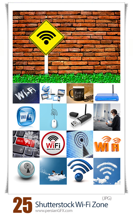 دانلود تصاویر با کیفیت وایفای، Wi-Fi از شاتراستوک - Shutterstock Wi-Fi Zone
