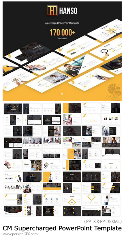 دانلود مجموعه قالب آماده تجاری پاورپوینت - CM Supercharged PowerPoint Template
