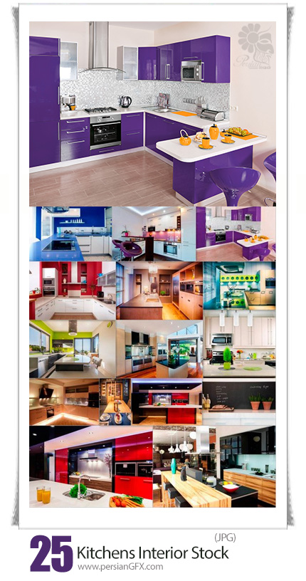 دانلود تصاویر با کیفیت طراحی داخلی مدرن آشپزخانه - Kitchens Interior Stock