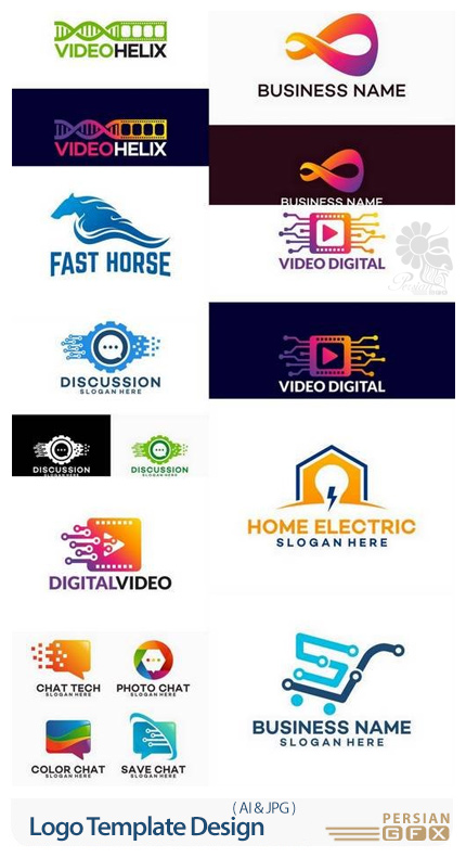 دانلود تصاویر وکتور قالب آماده آرم و لوگوی متنوع - Logo Template Design