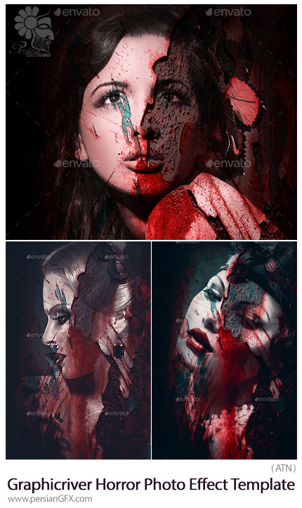 دانلود افکت لایه باز ساخت تصاویر وحشتناک از گرافیک ریور - Graphicriver Horror Photo Effect Template
