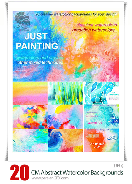 دانلود 20 بک گراند انتزاعی آبرنگی - CM 20 Abstract Watercolor Backgrounds