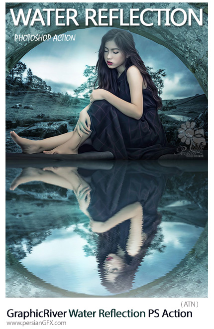 دانلود اکشن فتوشاپ ایجاد انعکاس تصاویر در آب از گرافیک ریور - GraphicRiver Water Reflection Photoshop Action