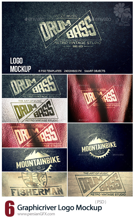 دانلود 6 موکاپ لایه باز لوگوهای چاپی از گرافیک ریور - Graphicriver Logo Mockup