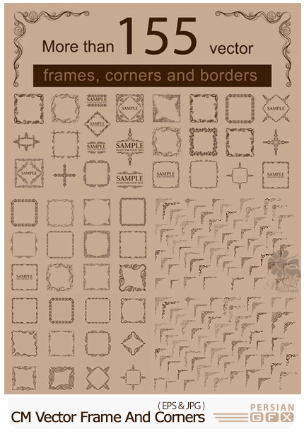 دانلود تصاویر وکتور قاب و حاشیه تزئینی - CM Vector Frame And Corners