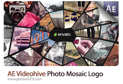 دانلود پروژه آماده افترافکت نمایش لوگو و تصاویر با افکت موزاییکی از ویدئوهایو - Videohive Photo Mosaic Logo After Effects Template