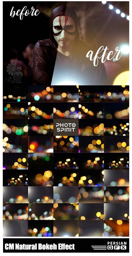 دانلود تصاویر کلیپ آرت افکت بوکه های نورانی - CM Natural Bokeh Effect