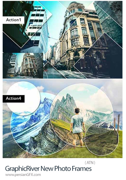 دانلود اکشن فتوشاپ ایجاد فریم بر روی تصاویر از گرافیک ریور - GraphicRiver New Photo Frames