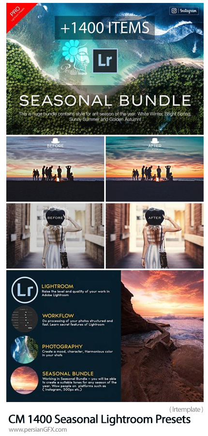 دانلود 1400 پریست آماده لایتروم با افکت فصل های سال - CM 1400 Seasonal Lightroom Presets