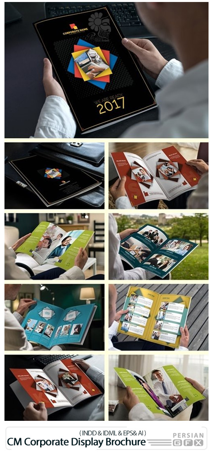 دانلود قالب ایندیزاین و وکتور 24 صفحه بروشور تجاری - CM Corporate Display Brochure 24 Pages