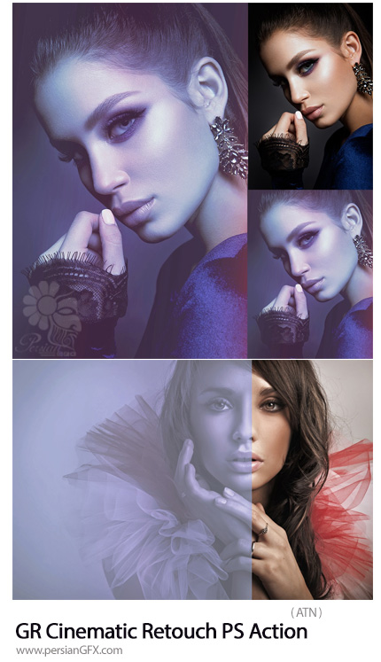 دانلود اکشن فتوشاپ روتوش تصاویر با افکت سینمایی از گرافیک ریور - GraphicRiver Cinematic Retouch Photoshop Action
