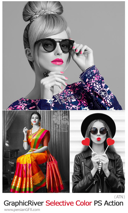 دانلود اکشن فتوشاپ انتخاب رنگ خاص در تصاویر از گرافیک ریور - GraphicRiver Selective Color Photoshop Action
