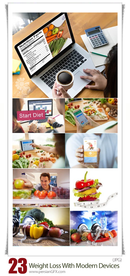 دانلود تصاویر با کیفیت کاهش وزن با مواد غذایی سالم و دستگاه های مدرن - Weight Loss With Modern Devices