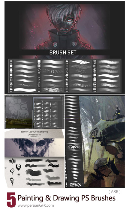 دانلود مجموعه براش نقاشی و طراحی برای فتوشاپ - Painting And Drawing Brushes Collection For Photoshop
