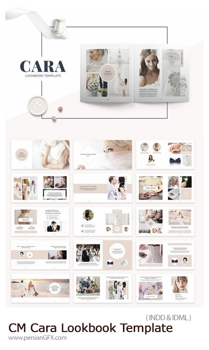 دانلود نمونه آلبوم آماده عروس و داماد با فرمت ایندیزاین - CM Cara Lookbook Template