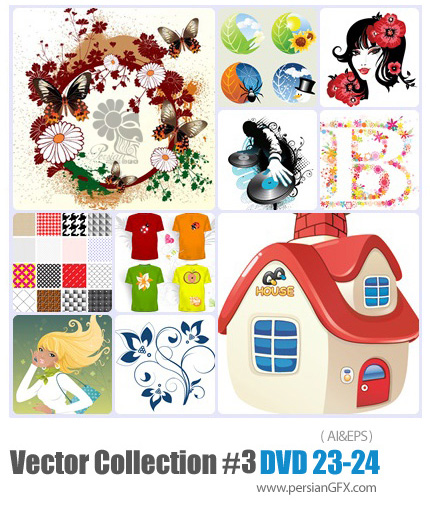 دانلود مجموعه عظیم تصاویر وکتور - بخش سوم - دی وی دی 23 و 24 - Vector Collection # 3 DVD 23 - 24