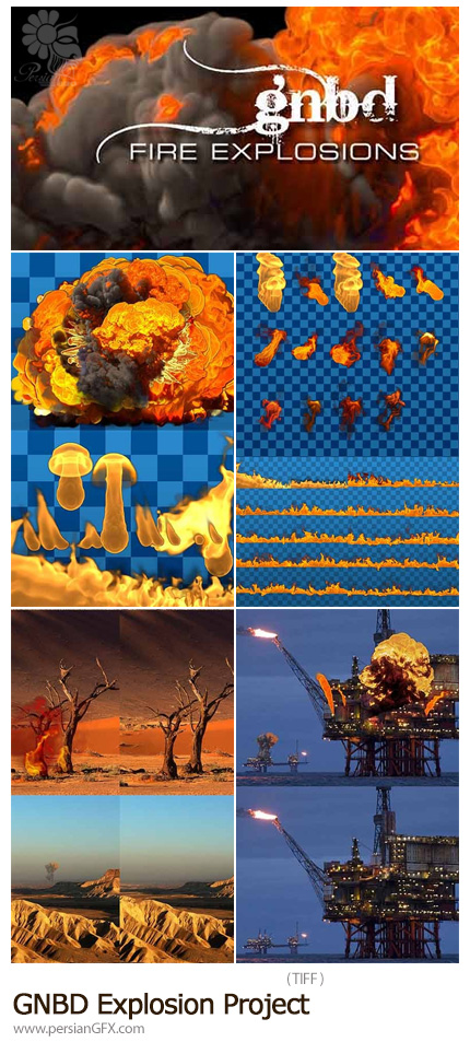 دانلود 115 فایل آماده انفجار آتش متنوع با فرمت TIFF و با کیفیت 4K - GNBD Explosion Project