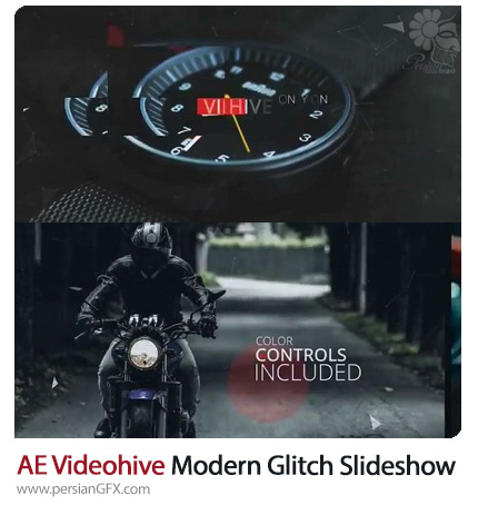 دانلود پروژه آماده افترافکت اسلایدشو تصاویر با افکت گلیچ از ویدئوهایو - Videohive Modern Glitch Slideshow