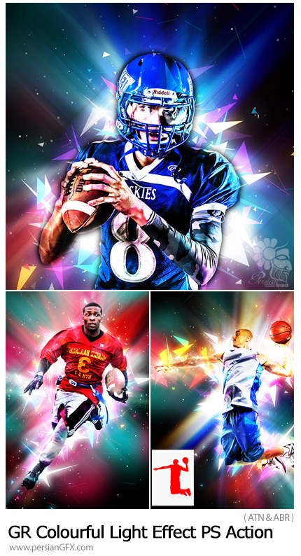 دانلود اکشن فتوشاپ ایجاد افکت نورهای رنگی بر روی تصاویر از گرافیک ریور - GraphicRiver Colourful Light Effect Photoshop Action