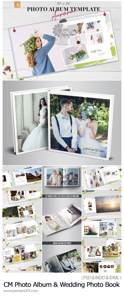 دانلود قالب ایندیزاین آلبوم عکس عروسی - CM Photo Album And Wedding Photo Book Template