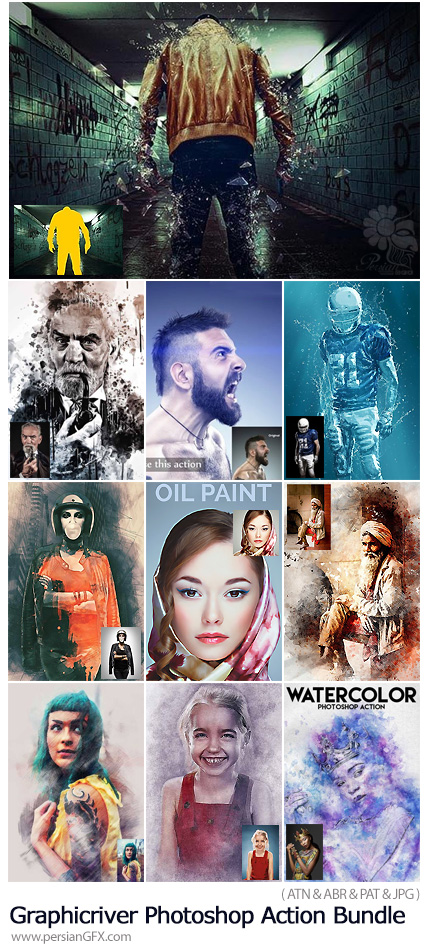 دانلود  10 اکشن فتوشاپ با افکت های متنوع برای تصاویر از گرافیک ریور - Graphicriver Photoshop Action Bundle