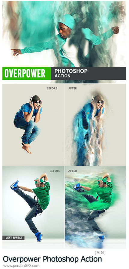 دنلود اکشن فتوشاپ ایجاد افکت قدرت برتر بر روی تصاویر - Overpower Photoshop Action