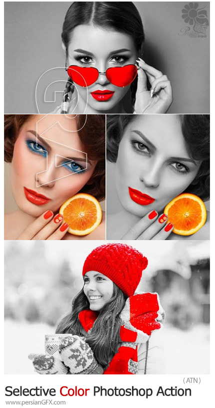 دانلود اکشن فتوشاپ انتخاب رنگ خاص در تصاویر - Selective Color Photoshop Action