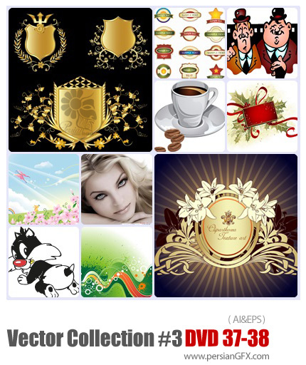 دانلود مجموعه عظیم تصاویر وکتور - بخش سوم - دی وی دی 38 و 37 - Vector Collection # 3 DVD 37 - 38