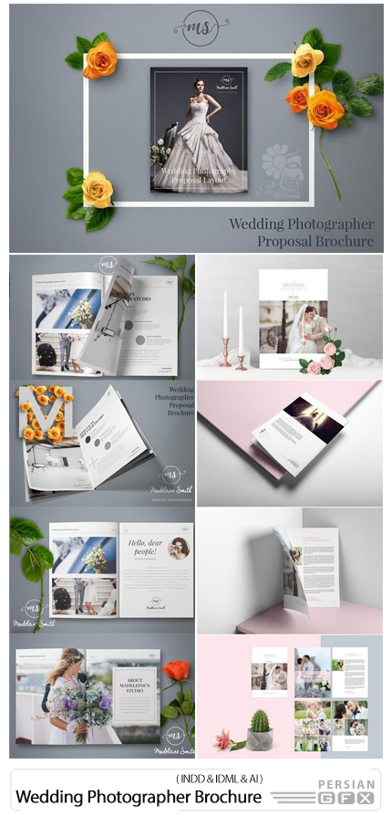 دانلود بروشورهای عکاسی عروسی و البوم عروس و داماد با فرمت ایندیزاین - CM Wedding Photographer Brochure