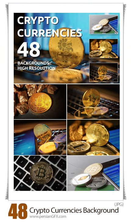 دانلود تصویر ارزهای دیجیتال رمزنگاری شده، بیت کوین - DesignBundles Crypto Currencies 48 Background